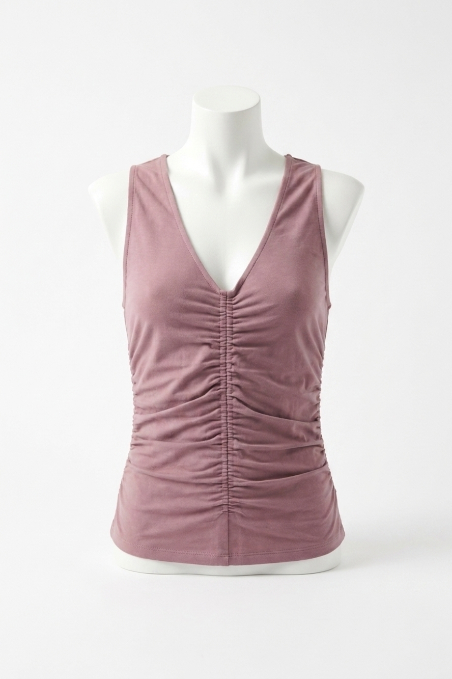 NEW PROMESA kai rouched open back bodysuit in mauve